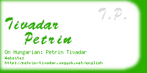 tivadar petrin business card